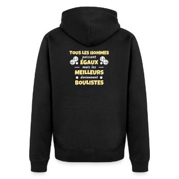 t shirt humour petanque meilleur bouliste cadeau - Veste à capuche bio Premium Unisexe - noir - Dos - Nico (187cm)