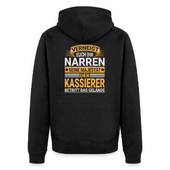 Kassierer Design für einen Verkäufer - Unisex Premium Bio Zip Hoodie - Schwarz - Hinten - Nico (187cm)