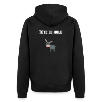 Tête de mule ! 🐴🐎 - Veste à capuche bio Premium Unisexe - noir - Dos - Nico (187cm)