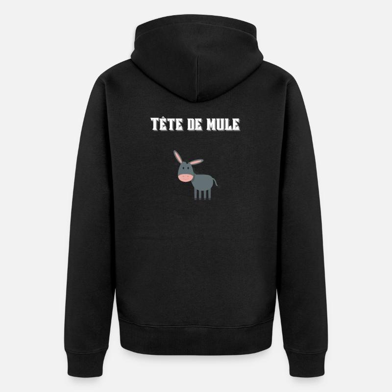 Tête de mule ! 🐴🐎 - Veste à capuche bio Premium Unisexe - noir