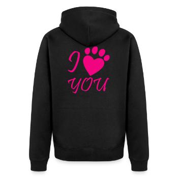 Dog dog - Unisex Premium Organic Zip Hoodie - black - Back - Nico (187cm)
