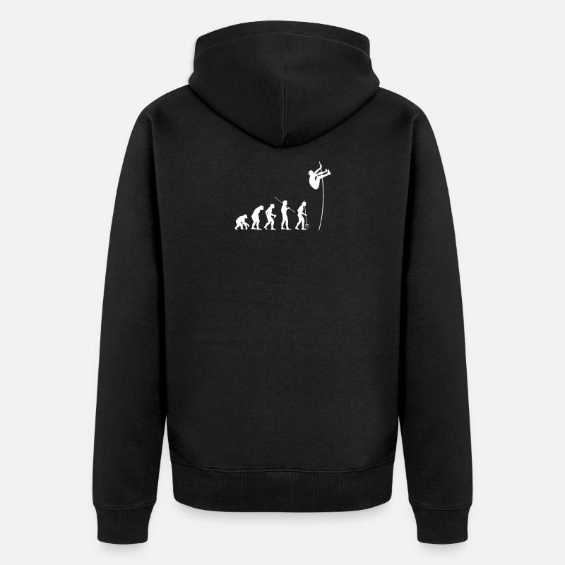 Evolution Stabhochsprung T-Shirt Geschenk - Unisex Premium Bio Zip Hoodie - Schwarz