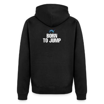 Cadeau de chemise Born To Jump Pole Vault - Veste à capuche bio Premium Unisexe - noir - Dos - Nico (187cm)