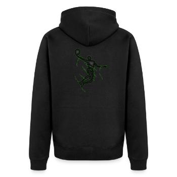 Dunking Basketball Geschenk Kunst Slamdunk - Unisex Premium Bio Zip Hoodie - Schwarz - Hinten - Nico (187cm)