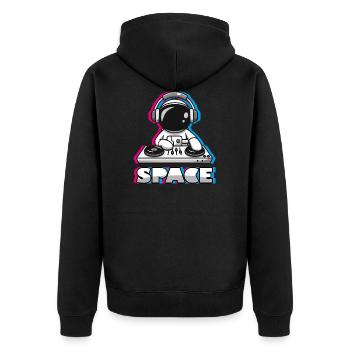 DJ SPACE TECHNO TRICOLOR - TREND 2021 - Unisex Premium Organic Zip Hoodie - black - Back - Nico (187cm)