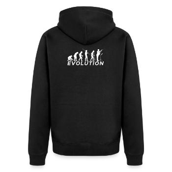 Evolution Dirigent T-Shirt Geschenk - Unisex Premium Bio Zip Hoodie - Schwarz - Hinten - Nico (187cm)