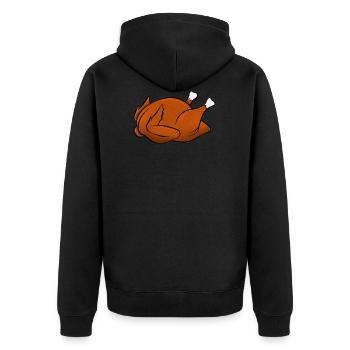 Grilled chicken - Unisex Premium Organic Zip Hoodie - black - Back - Nico (187cm)