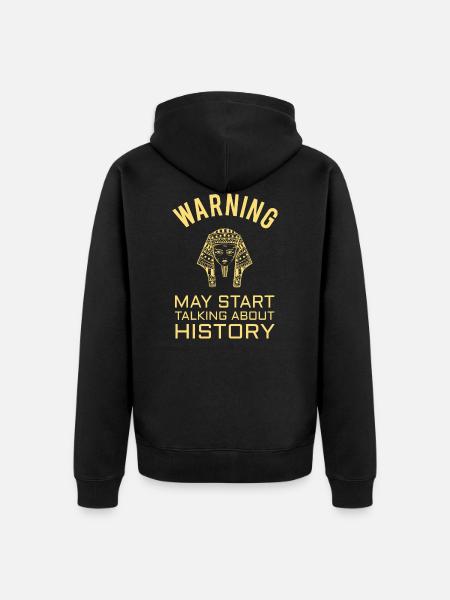 HISTORIE HISTORIER: Historieadvarsel - Premium økologisk unisex-hettejakke - svart