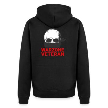 Warzone Veteran COD - Unisex Premium Organic Zip Hoodie - black - Back - Nico (187cm)