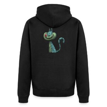 Chat drôle - Veste à capuche bio Premium Unisexe - noir - Dos - Nico (187cm)