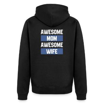 Awesome Mom Awesome Wife - Mothers’s Day Gift - Veste à capuche bio Premium Unisexe - noir - Dos - Nico (187cm)