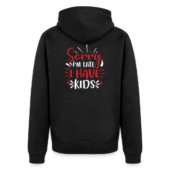 J’ai des enfants - Veste à capuche bio Premium Unisexe - noir - Dos - Nico (187cm)