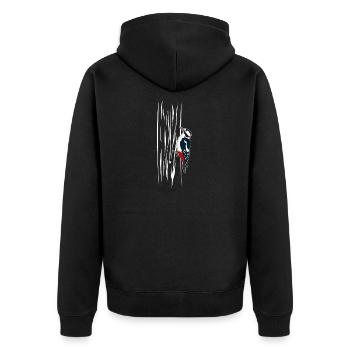 Woodpecker On Tree T-Shirt Gift - Unisex Premium Organic Zip Hoodie - black - Back - Nico (187cm)