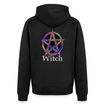 Pentagramme avec inscription Witch - Veste à capuche bio Premium Unisexe - noir - Dos - Nico (187cm)