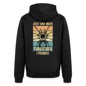 Vogelspinne - Unisex Premium Bio Zip Hoodie - Schwarz - Hinten - Nico (187cm)