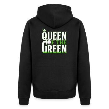 Queen Of The Green - Golf Golfer - Unisex Premium Organic Zip Hoodie - black - Back - Nico (187cm)