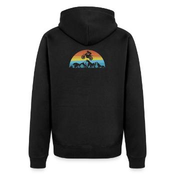 Vintage Retro Motocross T-Shirt Cadeau - Veste à capuche bio Premium Unisexe - noir - Dos - Nico (187cm)