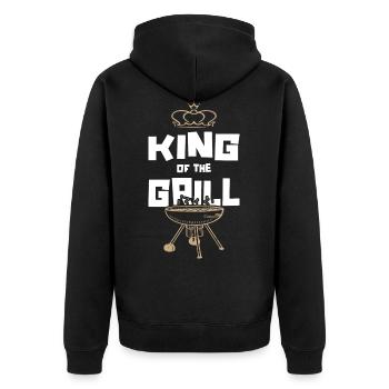 king king grill - Unisex Premium Organic Zip Hoodie - black - Back - Nico (187cm)