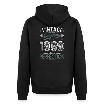 1969 vintage original gift birthday 52 years - Unisex Premium Organic Zip Hoodie - black - Back - Nico (187cm)
