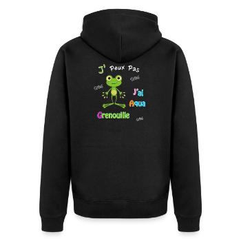 J'peux pas, j'ai aqua grenouille - Veste à capuche bio Premium Unisexe - noir - Dos - Nico (187cm)