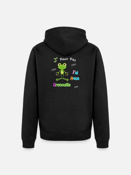 J'peux pas, j'ai aqua grenouille - Veste à capuche bio Premium Unisexe - noir