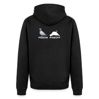 Pigeon Pigeoff dove gift - Unisex Premium Organic Zip Hoodie - black - Back - Nico (187cm)