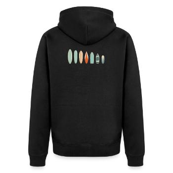 Surfboards cadeau surfeur mer stand vacances - Veste à capuche bio Premium Unisexe - noir - Dos - Nico (187cm)