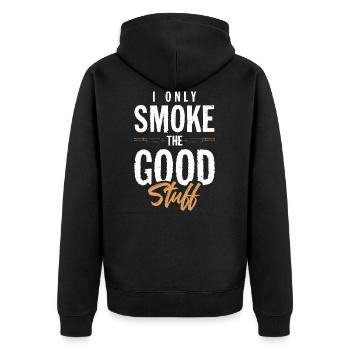 bbq gillen - Unisex Premium Organic Zip Hoodie - black - Back - Nico (187cm)