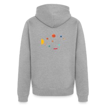 Tesla in Space Solar System SpaceX - Unisex Premium Organic Zip Hoodie - heather grey - Back - Nico (187cm)
