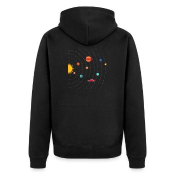 Tesla dans Space Solar System SpaceX - Veste à capuche bio Premium Unisexe - noir - Dos - Nico (187cm)