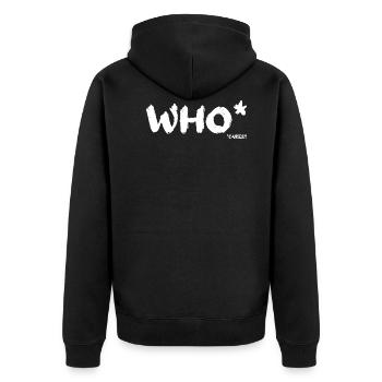 Who cares ? Qui s’en soucie ? Personne ! - Veste à capuche bio Premium Unisexe - noir - Dos - Nico (187cm)