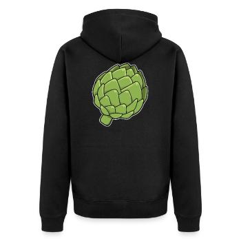 Artischocken - Unisex Premium Bio Zip Hoodie - Schwarz - Hinten - Nico (187cm)