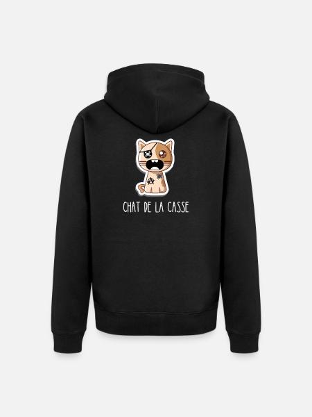 Chat de la casse - Veste à capuche bio Premium Unisexe - noir