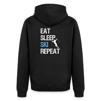 Eat Sleep Ski Repeat Skieur shirt idée cadeau - Veste à capuche bio Premium Unisexe - noir - Dos - Nico (187cm)
