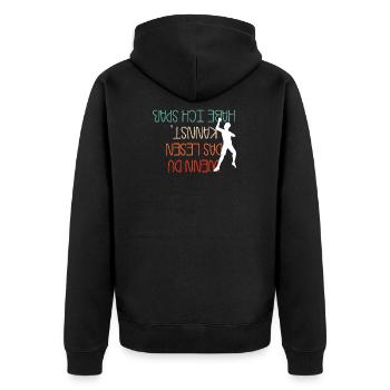 Wenn Du Das Lesen Kannst Habe Ich Spaß Kletterer - Unisex Premium Bio Zip Hoodie - Schwarz - Hinten - Nico (187cm)