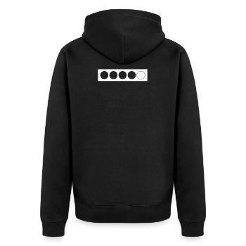 Biathlon Zielscheibe Geschenk - Unisex Premium Bio Zip Hoodie - Schwarz - Hinten - Nico (187cm)