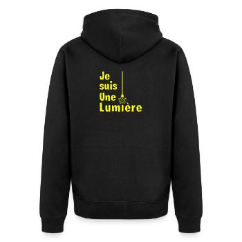 JE SUIS UNE LUMIÈRE ! - Veste à capuche bio Premium Unisexe - noir - Dos - Nico (187cm)