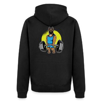 Malinois belge Haltérophilie I Deadlift Fitness - Veste à capuche bio Premium Unisexe - noir - Dos - Nico (187cm)