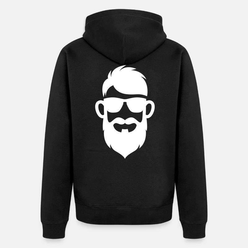 Gesicht bart symbol - Unisex Premium Bio Zip Hoodie - Schwarz