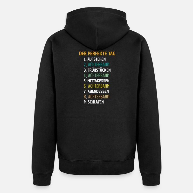 Achterbahn Freizeitpark Geschenk - Unisex Premium Bio Zip Hoodie - Schwarz