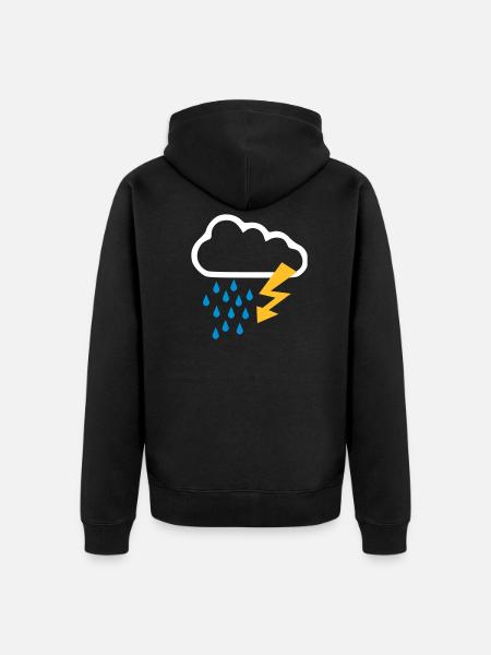 Orage - Temps - Flash - Veste à capuche bio Premium Unisexe - noir
