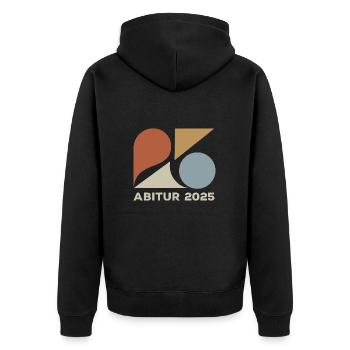 Vintage Abi 2025 - Abitur - Spruch - Unisex Premium Bio Zip Hoodie - Schwarz - Hinten - Nico (187cm)
