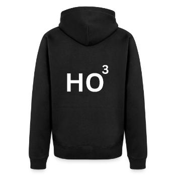 HO HO HO Physik Mathe Nerd Weihnachten Santa Claus - Unisex Premium Bio Zip Hoodie - Schwarz - Hinten - Nico (187cm)