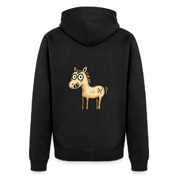 Cheval Halloween Bande dessinée Zombie - Veste à capuche bio Premium Unisexe - noir - Dos - Nico (187cm)