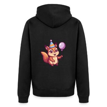 Écureuil Anniversaire Bébé - Veste à capuche bio Premium Unisexe - noir - Dos - Nico (187cm)
