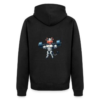 Entraînement d’haltère de vache forte Entraînement de fitness - Veste à capuche bio Premium Unisexe - noir - Dos - Nico (187cm)