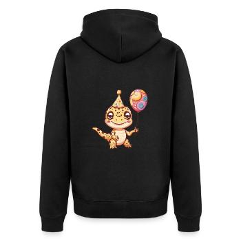 Lézard Anniversaire Bébé - Veste à capuche bio Premium Unisexe - noir - Dos - Nico (187cm)