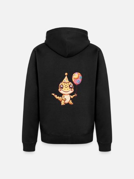 Lézard Anniversaire Bébé - Veste à capuche bio Premium Unisexe - noir