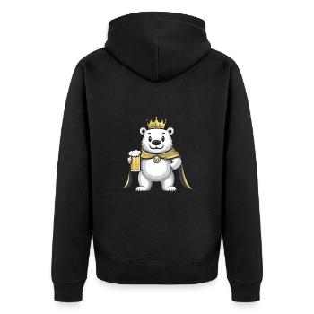 Polar Bear Beer Funny - Unisex Premium Organic Zip Hoodie - black - Back - Nico (187cm)