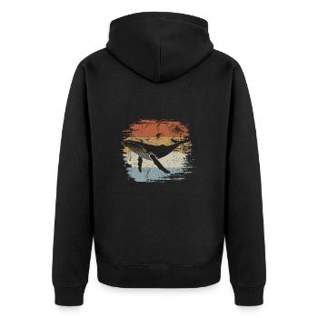 Baleine - baleine à bosse - rétro - cadeau - Veste à capuche bio Premium Unisexe - noir - Dos - Nico (187cm)